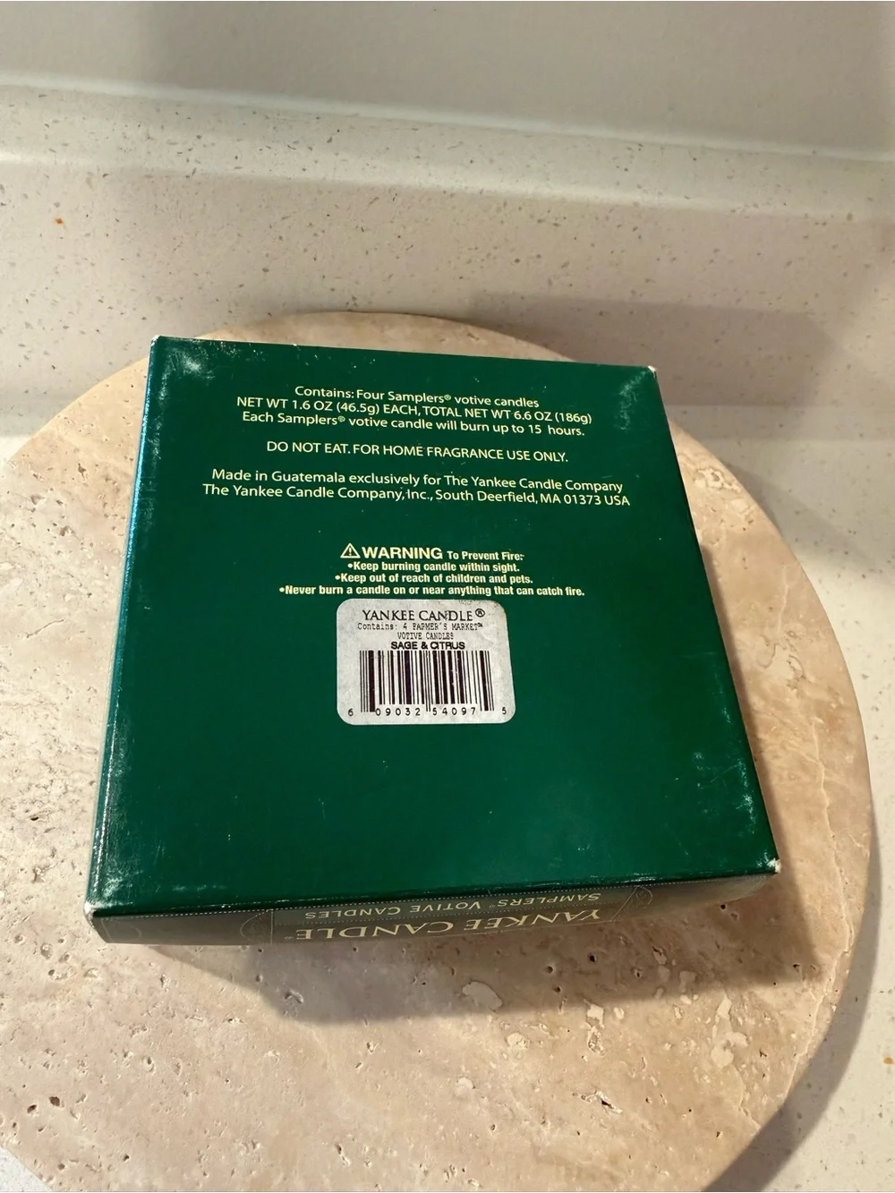Yankee Candle Green and Cream Votive Candle Set